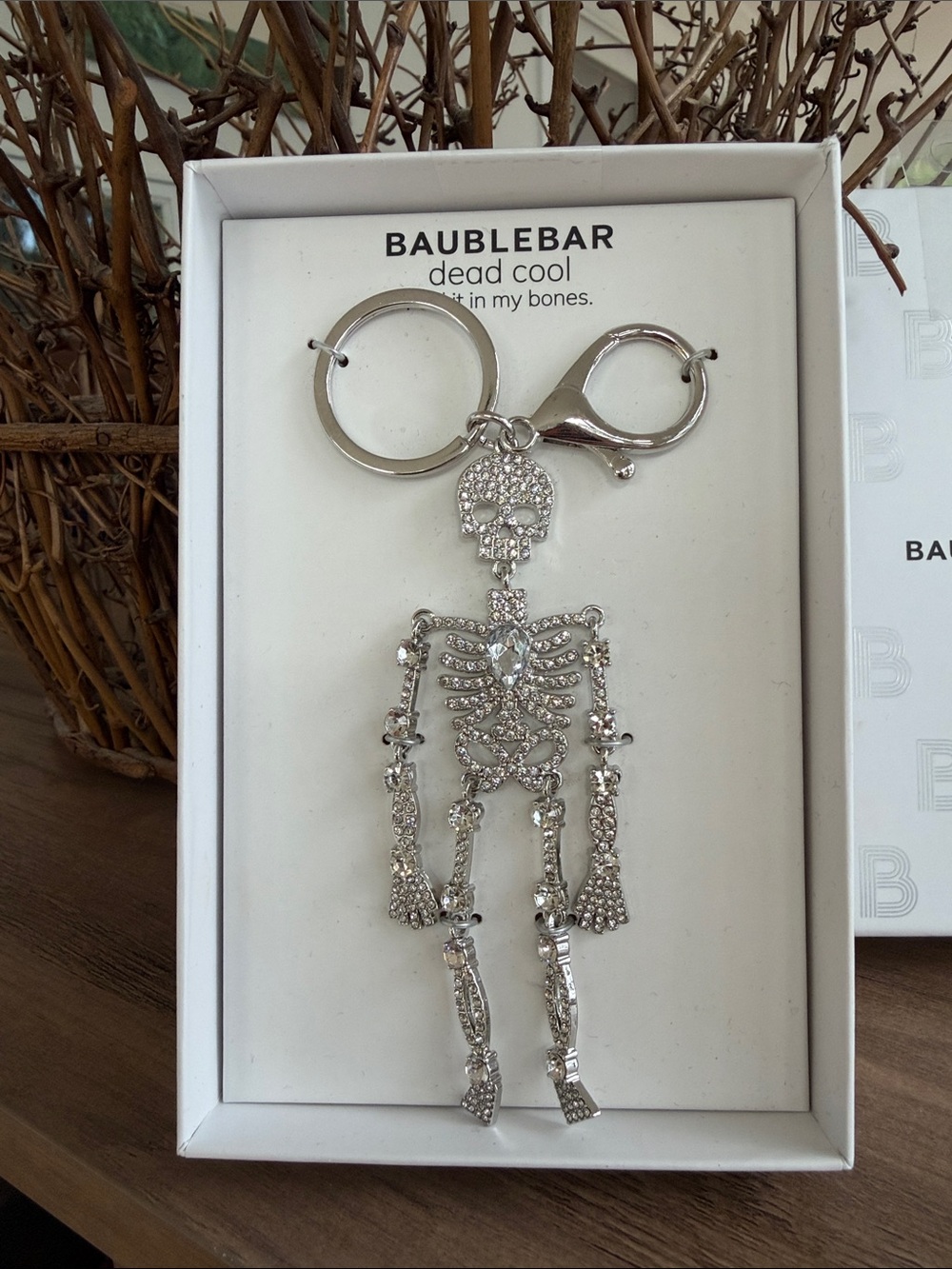 BaubleBar Silver Crystal Skeleton Keyring - Picture 2 of 2